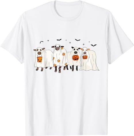 Funny Cow Ghost Halloween Farmer Trick Or Treat Cow Lover T-Shirt png file