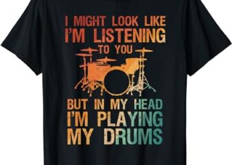 Funny Drummer Art For Men Women Drum Player Percussion Lover T-Shirt