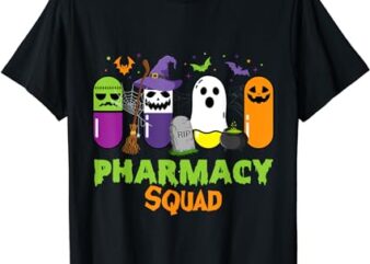 Funny Halloween Pills Pharmacy Squad Costume Pharmacist Tech T-Shirt