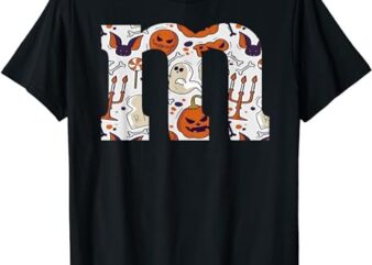 Funny Letter M Groups, Halloween 2023 Halloween Team Costume T-Shirt