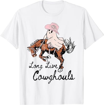 Funny long live cowghouls western halloween cute ghost t-shirt png file
