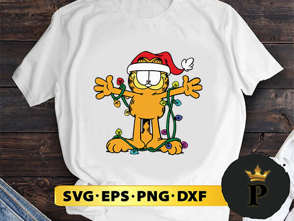 Garfield christmas lights svg, merry christmas svg, xmas svg png dxf eps t shirt design template
