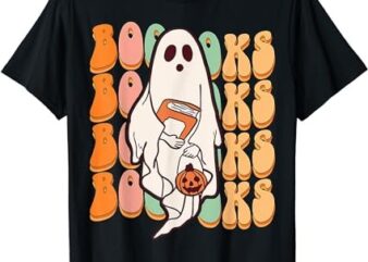 Ghost Book Reading Halloween Costume Teacher Books Lover T-Shirt PNG File