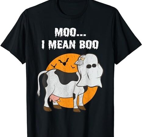 Ghost cow moo i mean boo halloween t-shirt png file