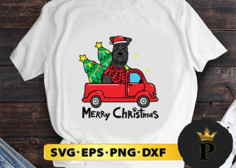 Giant Schnauzer Christmas Truck Tree SVG, Merry Christmas SVG, Xmas SVG PNG DXF EPS
