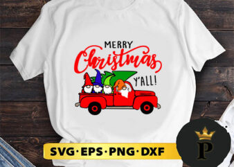 Gnome Christmas Truck SVG, Merry Christmas SVG, Xmas SVG PNG DXF EPS t shirt design template
