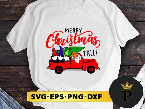 Gnome christmas truck svg, merry christmas svg, xmas svg png dxf eps t shirt design template