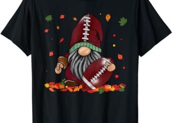 Gnome Football Season Thanksgiving Fall Leaves Autumn T-Shirt