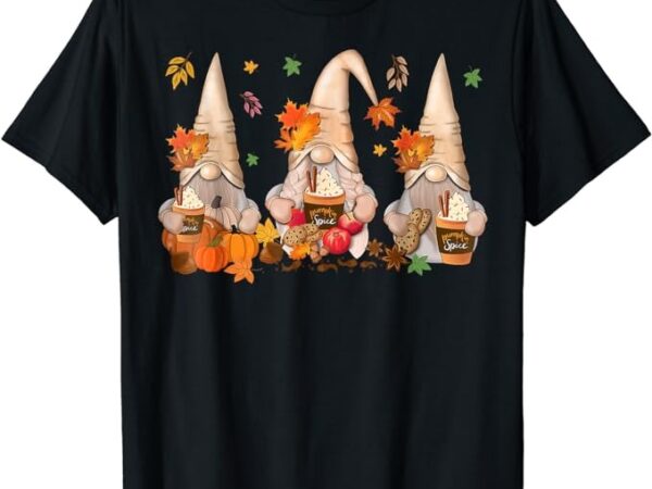 Gnomes pumpkin spice coffee latte fall autumn thanksgiving t-shirt
