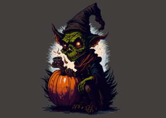 Goblin Spooky Halloween Tshirt Design