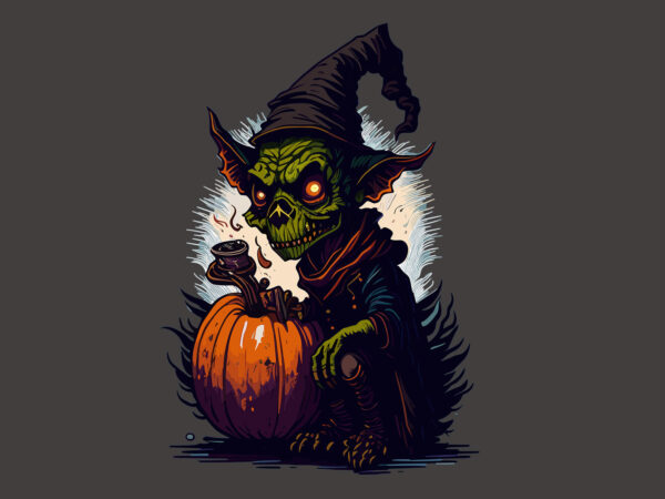 Goblin spooky halloween tshirt design