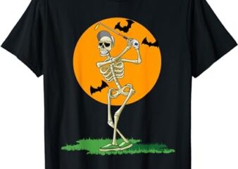 Golfing Skeleton Halloween Men Golf Halloween Golfer T-Shirt PNG File