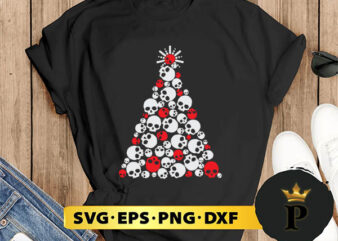 Gothic Christmas Tree SVG, Merry Christmas SVG, Xmas SVG PNG DXF EPS t shirt design template