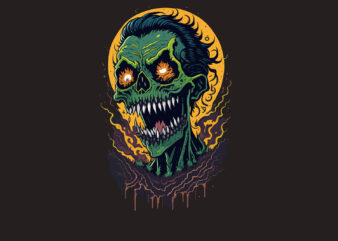 Scarry Halloween Zombie Tshirt Design