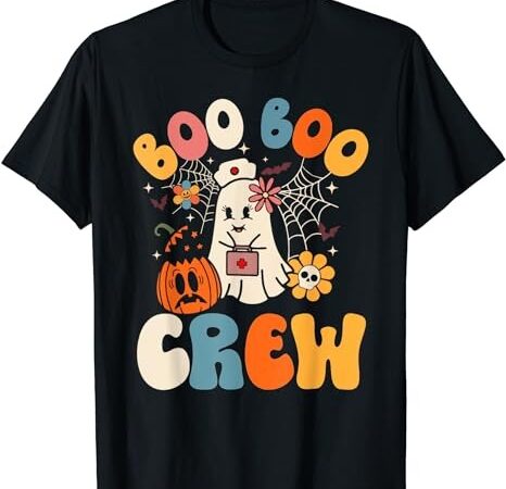 Groovy boo boo crew nurse funny ghost women halloween nurse t-shirt 2 png file