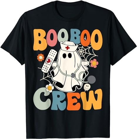 Groovy Boo Boo Crew Nurse Funny Ghost Women Halloween Nurse T-Shirt 2 PNG File