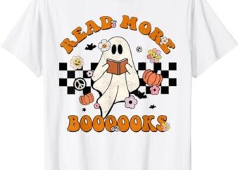 Groovy Halloween Read More Books Cute Boo read a book T-Shirt png file