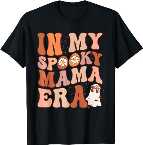 Groovy In My Spooky Mama Era Ghost Hippie Halloween Women T-Shirt PNG File