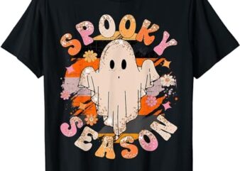 Groovy Spooky Season Ghost Flower Halloween Costume Girls T-Shirt PNG File