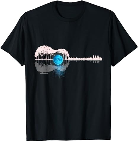Guitar Lake Shadow Love Guitar Musician T-Shirt PNG File - Buy t-shirt ...