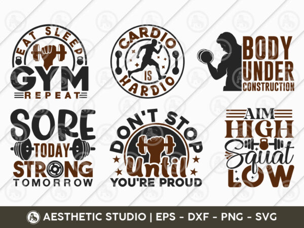 Gym svg, gym tshirt svg, gift for gym lover, aim high squat low, body under construction, cardio is hardio, eat sleep gym repeat, gym png cut files