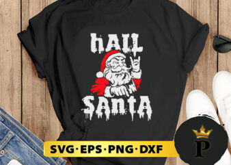 Hail Santa Heavy Metal Candy Canes Ugly SVG, Merry Christmas SVG, Xmas SVG PNG DXF EPS graphic t shirt
