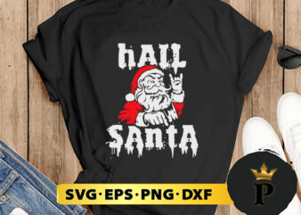 Hail Santa Heavy Metal Candy Canes Ugly SVG, Merry Christmas SVG, Xmas SVG PNG DXF EPS