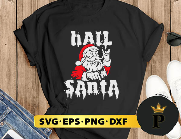Hail Santa Heavy Metal Candy Canes Ugly SVG, Merry Christmas SVG, Xmas SVG PNG DXF EPS