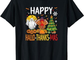 Hallothanksmas Halloween Thanksgiving Christmas T-Shirt