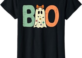 Halloween Boo Ghost Cute Costume Toddler Girls Kids Youth T-Shirt PNG File