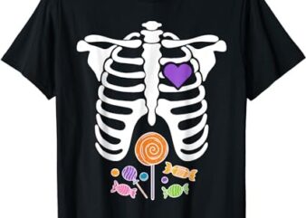 Halloween Candy Xray Skeleton Costume For Men Women Kid Boys T-Shirt PNG File