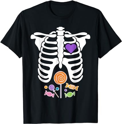 Halloween candy xray skeleton costume for men women kid boys t-shirt png file