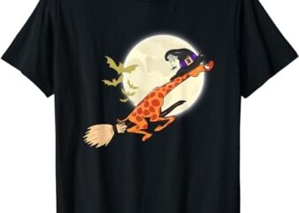 Halloween Costume Giraffe Ride Witch Shotgun T-Shirt