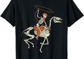 Halloween Cowboy Horse Skeleton Costume Men Boys Kids Women T-Shirt PNG File