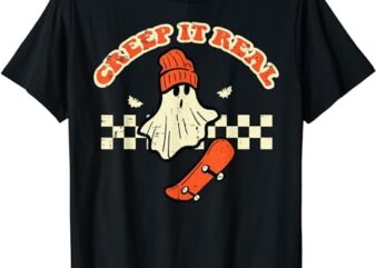 Halloween Creep It Real Ghost Skater Costume Men Boys Kids T-Shirt png file