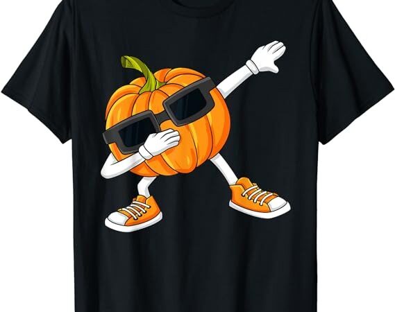 Halloween dabbing pumpkin thanksgiving day boys girls kids t-shirt