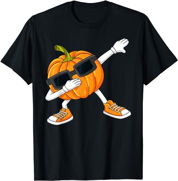 Halloween Dabbing Pumpkin Thanksgiving Day Boys Girls Kids T-Shirt