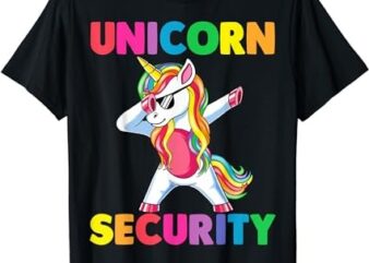 Halloween Dad Mom Daughter Adult Costume, Unicorn Security T-Shirt PNG File