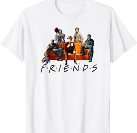 Halloween friends crew gathering on a spooky orange couch t-shirt png file