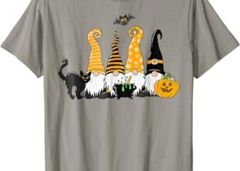 Halloween Gnomes Cute Autumn Pumpkin Fall Holiday Women Girl T-Shirt PNG File