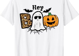 Halloween Hey Boo Ghost Pumpkin Costume Women Girls Kids T-Shirt PNG File