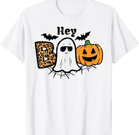 Halloween hey boo ghost pumpkin costume women girls kids t-shirt png file
