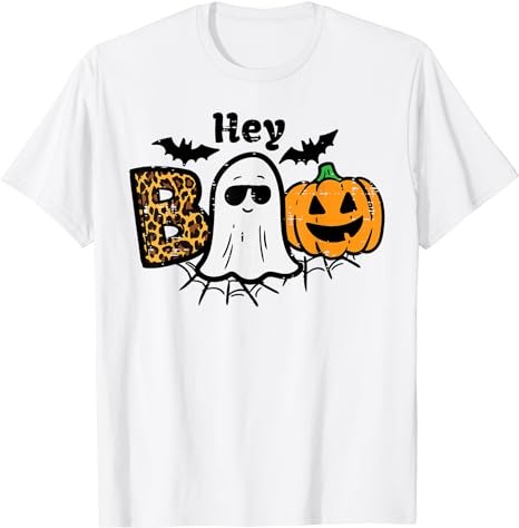 Halloween Hey Boo Ghost Pumpkin Costume Women Girls Kids T-Shirt PNG File