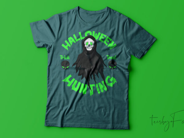 Halloween hunter| t-shirt design for sale