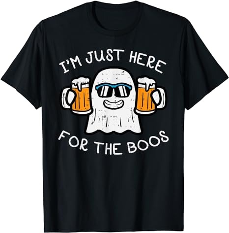 Halloween Just Here For Boos Ghost Funny Costume Men Women T-Shirt png file