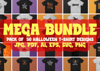 Halloween T-shirt Pack of 50 Designs for sale