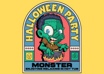 Halloween Party with Monster graphic t shirt