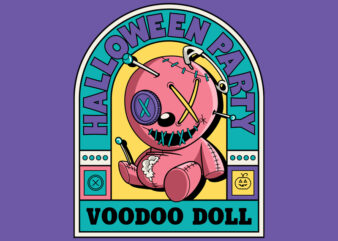 Halloween Party with Voodoo Doll graphic t shirt