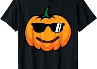 Halloween Pumpkin Emojis Costume Emoticon Smile Sunglasses T-Shirt PNG File