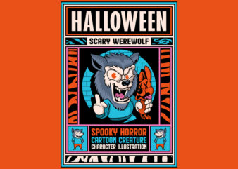 Halloween Scary Werewolf graphic t shirt